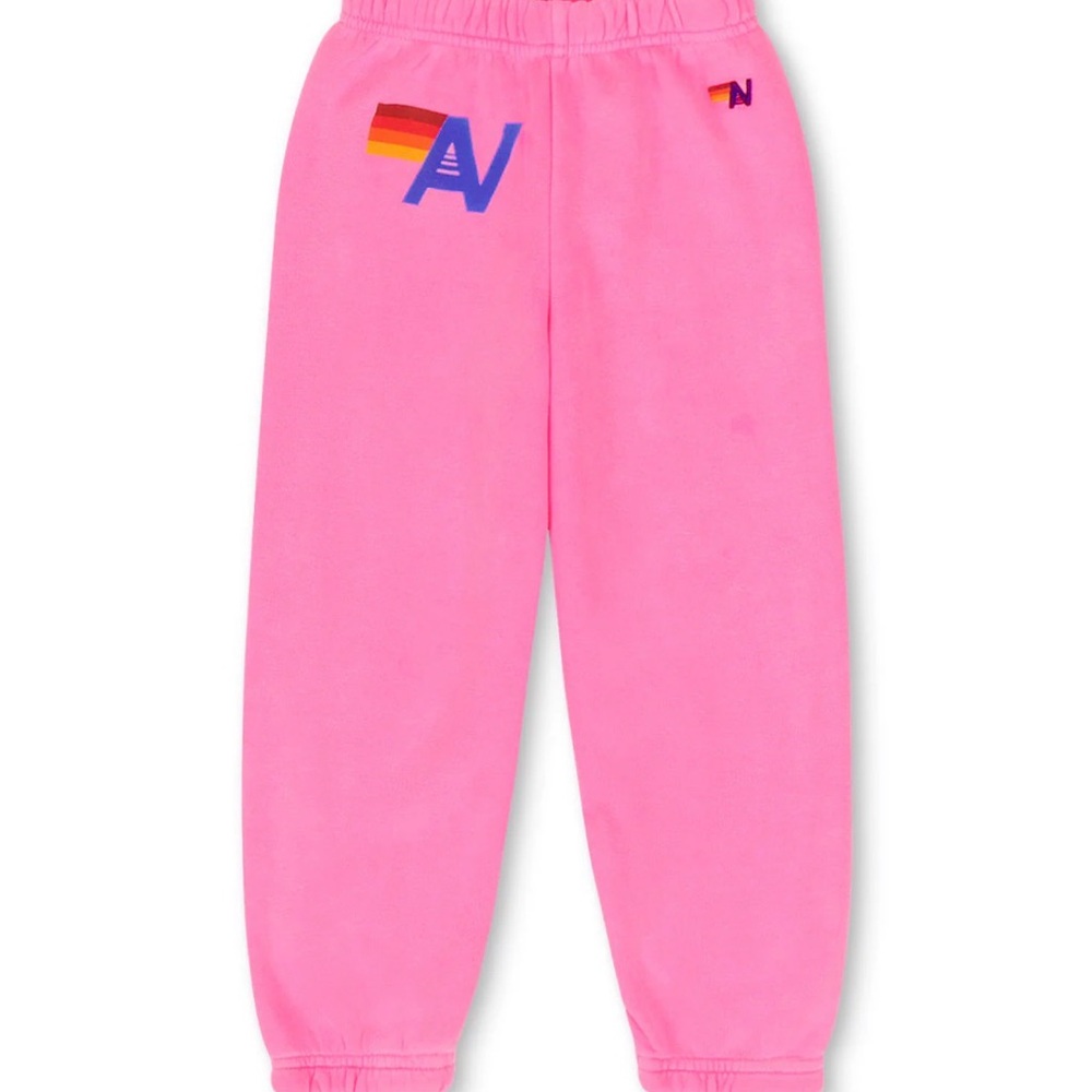AVIATOR NATION KID'S LOGO SWEATPANTS - NEON PINK/ Size XS